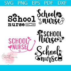 school nurse bundle svg, nurse svg, nurse hat svg, stethoscope svg, syringe svg, heart svg, love svg, nurses life svg, n