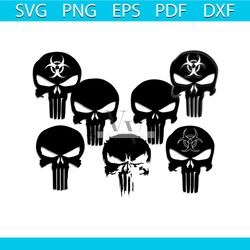 Punisher Skull svg, For Commercial, Personal Use, SVG for Cricut Silhouette, Bundle file, Svg