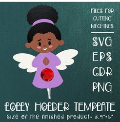 Black Girl Angel | Lollipop Holder SVG | Paper Craft Template