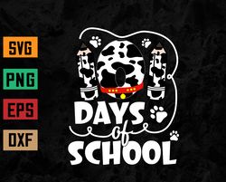 101 Days Of School Dalmatian Dog 100 Days Smarter Svg, Eps, Png, Dxf, Digital Download