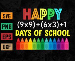Happy 100 Days of School Math Formula Math Teacher Student Svg, Eps, Png, Dxf, Digital Download