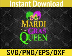 Funny Carnival Party Confetti - Mardi Gras Queen Crow Svg, Eps, Png, Dxf, Digital Download