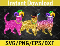 Cats Kitten Kitty Mardi Gras Festival Party Svg, Eps, Png, Dxf, Digital Download