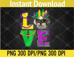 Shih Tzu Dog I Love Puppy Mardi Gras PNG, Digital Download