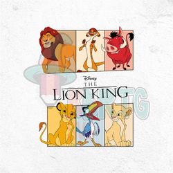 Retro The Lion King Movie Characters PNG, Simba Nala Pumbaa Timon Rafiki, Family Vacation Trip, Hakuna Png