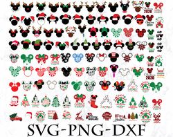 Mickey Head Christmas SVG, Bundle Christmas SVG PNG, DXF, PDF, JPG,...