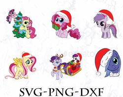 My Little Pony Christmas SVG, Bundle Christmas SVG PNG, DXF, PDF, JPG,...