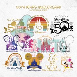 50th Anniversary png, 50th Years of Magic Castle Anniversary, Mouse Ears 50th Years, Magical Celebration Png