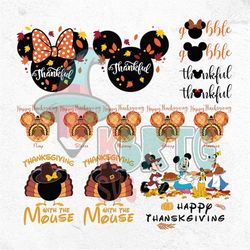 50th Years Thanksgiving Mickey PNG Bundle, Thankful, Turkey png, Mouse png, Ears Head Png, Minnie Png, Gobble Png