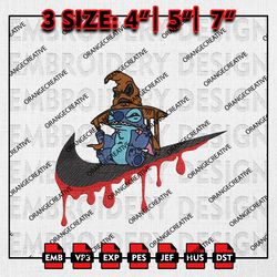Nike Stitch In Magic Hat Halloween Embroidery files, Spooky Halloween Embroidery, Stitch Machine Embroidery Designs