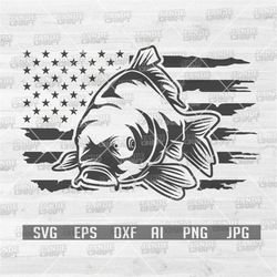 US Carp Fish svg | Fresh Water Animal Clipart | Lake Fishing dxf | River Casting Fish Ling Cut File | Fisherman dxf | An