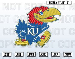 Kansas Jayhawks Embroidery File, NCAA Teams Embroidery Designs, Machine Embroidery Design File