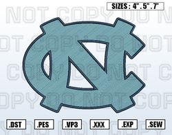 North Carolina Tar Heels Embroidery File, NCAA Teams Embroidery Designs, Machine Embroidery Design File