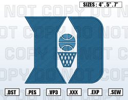 Duke Blue Devils Embroidery File, NCAA Teams Embroidery Designs, Machine Embroidery Design File