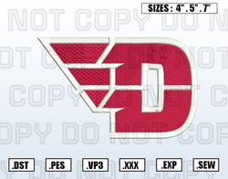Dayton Flyers Embroidery File, NCAA Teams Embroidery Designs, Machine Embroidery Design File