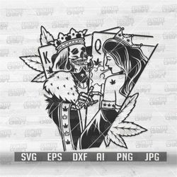 King and Queen Stoner svg | Rasta Clipart | 420 Shirt png | Stoned Diva Stencil | Weed Cutfile | Rolling Joint dxf | Can