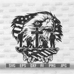 US Eagle Firefighter Kneeling svg | Fireman Clipart | Fire Fighter Cutfile | First Responder dxf | Emergency Rescue Sten
