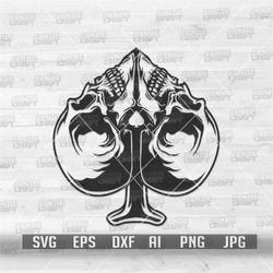 Skull Spade svg | Ace of Spade Clipart | Deck of Cards Cutfile | Casino Shirt png | Poker Dealer Gift Idea dxf | Gothic