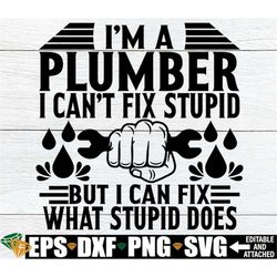 I'm A Plumber I Can't Fix Stupid But I Can Fix What Stupid Does, Plumber Shirt svg, Gift For Plumber, Plumber svg, Funny