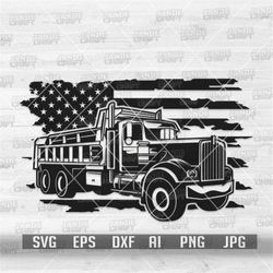 US Dump Truck SVG File | Heavy Equipment Cutting File | Truck Driver Dad Shirt png | Trucker Stencil | Truck Stencil | D