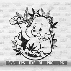 bear smoking joint svg | bear smoking weed svg | cannabis svg | marijuana svg | joint clipart | joint cutfile | weed png