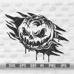 Scratch Pumpkin svg | Happy Halloween T-shirt Design png | Horror Cut File | Scary Pumpkin Clipart | Creepy Scratch Sten