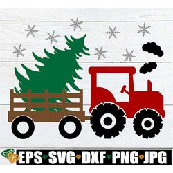 Tractor with a Christmas tree. Christmas tree in a tractor. Cute Christmas svg. Christmas decor svg. Cute Christmas iron