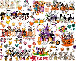 Mickey Characters Halloween PNG SVG Bundle, Mickey Team Scary Cute Horror Characters, Disney Halloween SVG