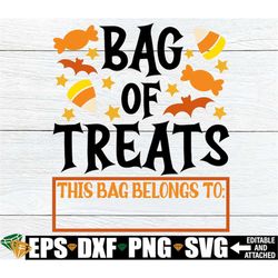 Bag Of Treats, Halloween Trick Or Treat Bag SVG, Halloween Trick Or Treating Bag SVG, Candy Collecting Bag, Halloween sv