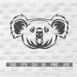 Koala Head svg | Cute Animal Clipart | Woodland Shirt png | Little Bear Stencil | Trash Cat Cutfile | Wild Trashy dxf |