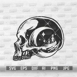 Skull Space Alien svg | Outer Space Clipart | Intertersial Being Cutfile | Celestial Meteor Stencil | Moon dxf | Astrona