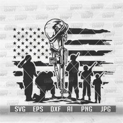 US Army and Riffle svg | Military Cutfile | Soldier Dad Stencil | Veteran Shirt png | Support All Troops Clipart | Honor