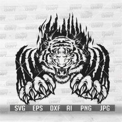 Claw Scratch Tiger svg | Wild Animal Clipart | Beast Creature Stencil | Animal Scratch Cut File | Wild Life svg | Angry