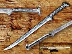 Thranduil Sword The Hobbit From Lord Rings Replica Sword LOT leather sheath Elvenking Long Sword Fantasy Engraved Costum