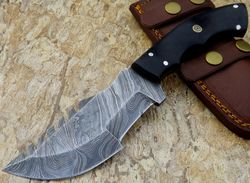 custom handmade damascus steel tracker knife personalized knife | groomsman gift | camping knife | outdoor knife