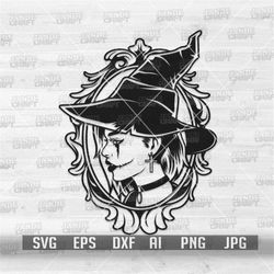Witch svg | Spooky Picture Frame Stencil | Haunted Vanity Mirror Cut File | Vampire Mom Life Halloween Custom T-shirt De