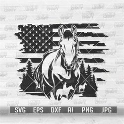 US Horse Scene svg | Rodeo Clipart | Western Cutfile | Wild Boho Outdoor Stencil | Ranch Owner dxf | USA Howdy Shirt png