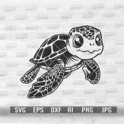 Cute Sea Turtle svg | Tropical Animal Clipart | Beach Vibes Cutfile | Summer Shirt png | SaltLife dxf | Underwater png |