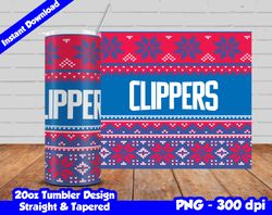 Clippers Tumbler Design PNG, 20oz Skinny Tumbler Sublimation Template, Basketball Clippers, Straight and Tapered Design,