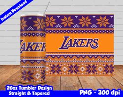 Lakers Tumbler Design PNG, 20oz Skinny Tumbler Sublimation Template, Basketball Lakers, Straight and Tapered Design,