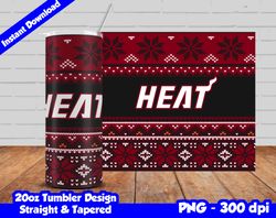 Heat Tumbler Design PNG, 20oz Skinny Tumbler Sublimation Template, Basketball Heat, Straight and Tapered Design,