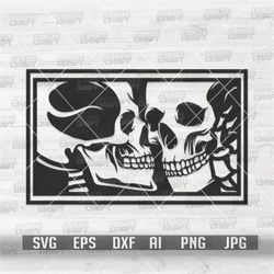 Kissing Skull svg | Til Death Do Us Part Clipart | Skeleton Head | Couple Shirt png | Skeletal Lovers Cutfile | La Muert