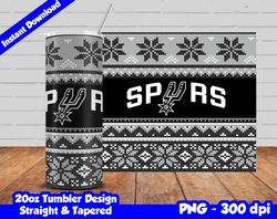 Spurs Tumbler Design PNG, 20oz Skinny Tumbler Sublimation Template, Basketball Spurs, Straight and Tapered Design,