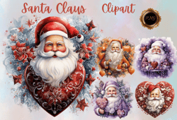Santa Claus Clipart Png,Santa clipart sublimation, holiday Santa graphics, Christmas design elements, festive Santa art,