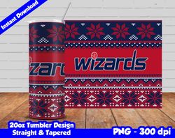 Wizards Tumbler Design PNG, 20oz Skinny Tumbler Sublimation Template, Basketball Wizards, Straight and Tapered Design,