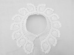 Crochet cotton lace collar with pineaples white detachable handmade Victorian lace collar Civil War clothes gift for Her