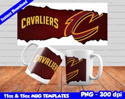 Cavaliers Mug Design Png, Sublimate Mug Template, Cavs Mug Wrap, Sublimate Basketball Design Png, Instant Download