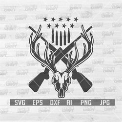 Deer Skull Hunting svg | Antler Dad Clipart | Hunter Shirt Cutfile | Boho Western Stencil | Outdoor dxf | Wilderness jpe