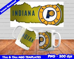 Pacers Mug Design Png, Sublimate Mug Template, Pacers Mug Wrap, Sublimate Basketball Design Png, Instant Download