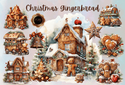 Christmas Gingerbread PNG, Gingerbread clipart, Christmas clipart PNG, Sublimation clipart, Gingerbread clipart